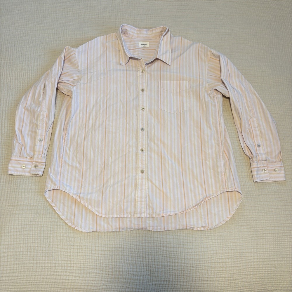 Aritzia Wilfred Free Striped Button Down Barlowe Shirt Sz XS Organic Cotton